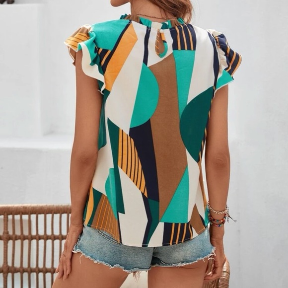 Boho blouse ruffle sleeveless - Picture 3 of 7